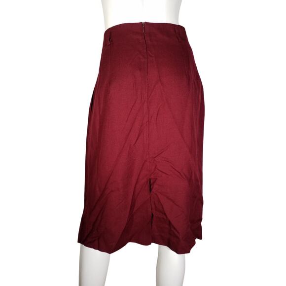 Vtg Requirements Womens Size 13/14 Skirt Pleated Front Pockets Belt Loops Red - Picture 2 of 5